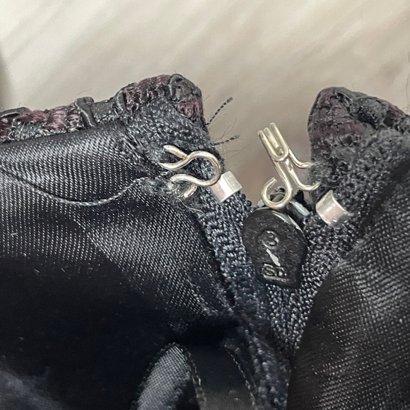 VTG 80s Karen Okada Beaded Embellished Mini Black Dress Sweetheart Strapless - Picture 11 of 11